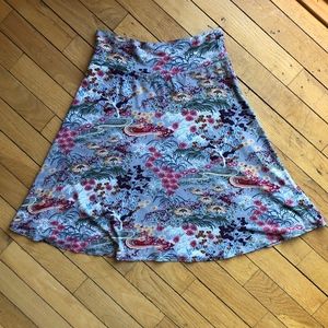 Salaam Floral Printed Rayon Jersey Skirt, S